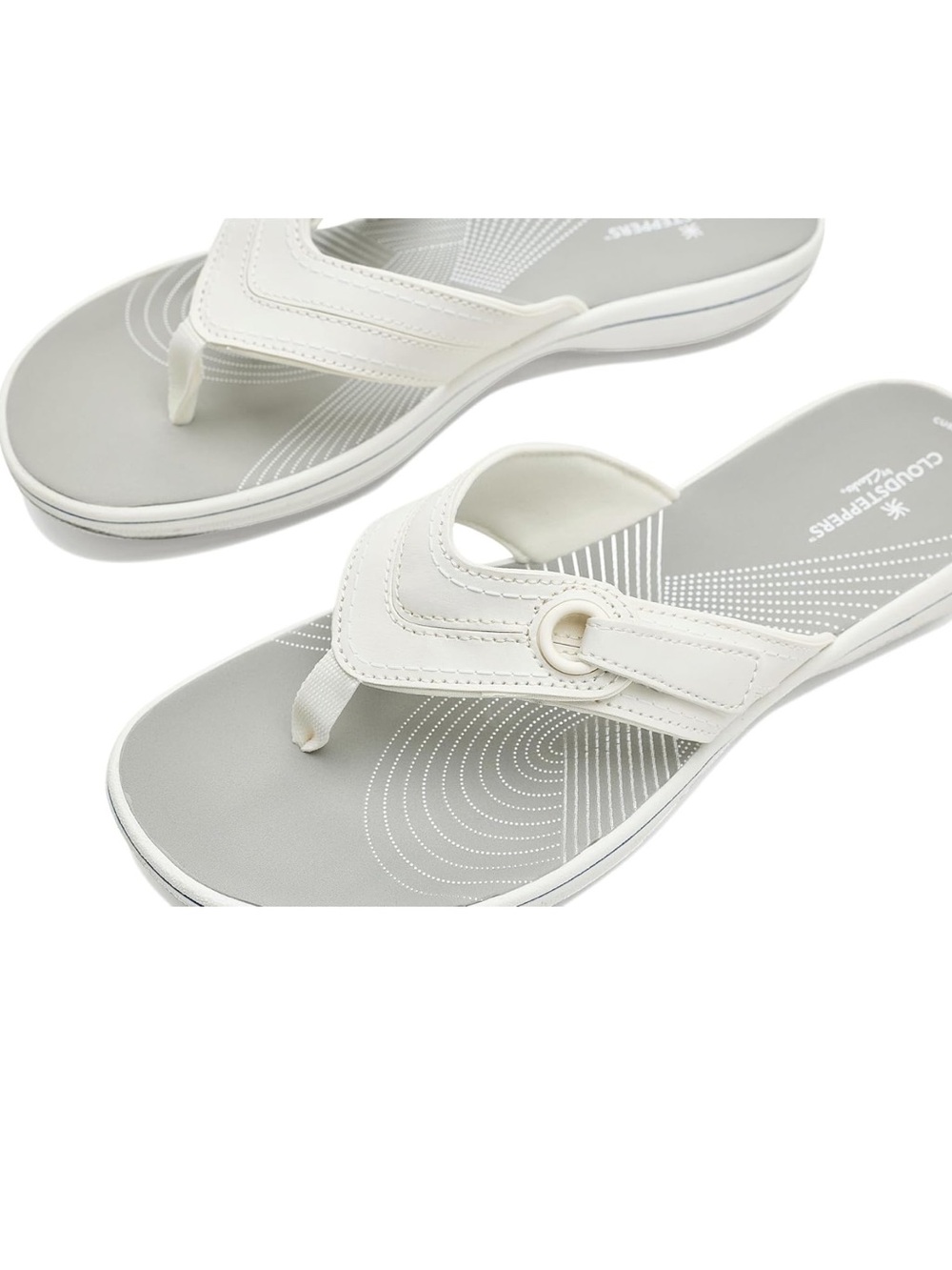 Clarks Cloudsteppers Breeze Reyna Sandals – White Blanc - New in the Box